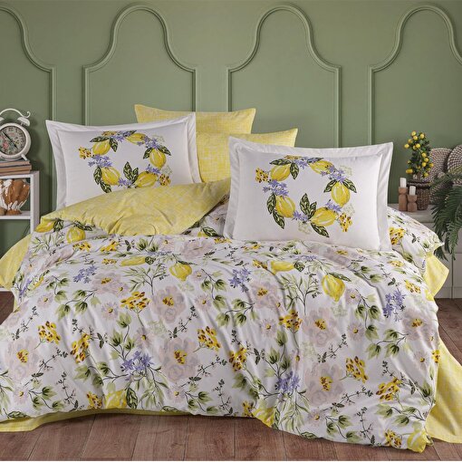 Hobby Lemonty  Sarı - Poplin Çift Kişilik Nevresim Takımı. ürün görseli