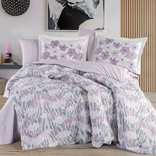 Hobby Penny Lila - Çift Kişilik Poplin Kapitone Nevresim Takımı. ürün görseli