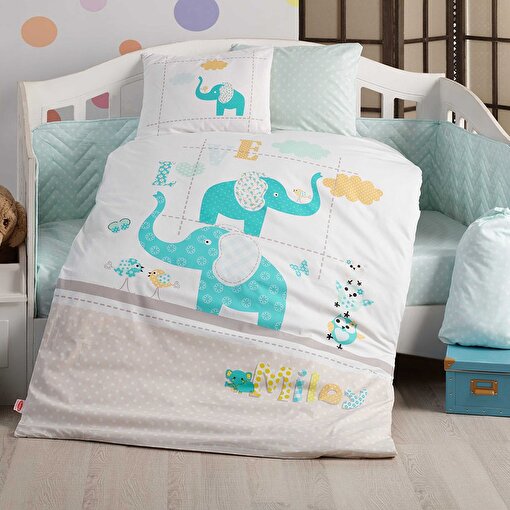 Hobby Pretty Turkuaz Bebek Nevresim Takımı. ürün görseli