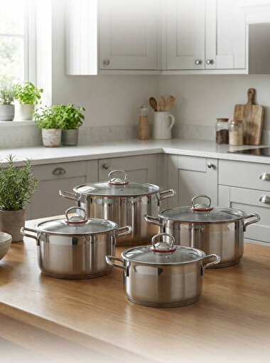 Hascevher Enzo 8 Pcs Tencere Seti (18/20/22/24). ürün görseli