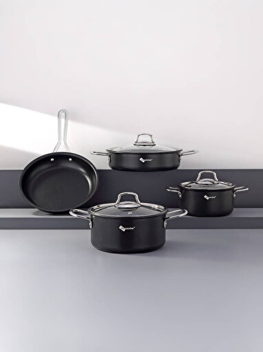 Hascevher Veronica 7 Pcs Nonstick Uygar Swiss Tencere Seti(18/22Ten/26Kar/26Tv) . ürün görseli
