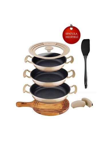 Try Cook 7 Parça Yanmaz-Yapışmaz Sahan Seti Bej. ürün görseli