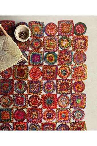 Picture of Koza Carpet Natura Hand Woven Jute Bohemian Style Authentic Living Room Living Room Corridor Bedroom Natural Carpet 00009A 90 x 150