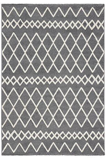 Picture of Koza Halı Blomst Anthracite Carpet Rug Living Room Bedroom Corridor Machine Carpet 59834 80 x 150