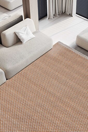 Picture of Koza Halı Rosso Orange Woven Sisal Rug Jute Rug Kilim Living Room Living Room Bedroom Hallway Rug 23033A 60 x 100