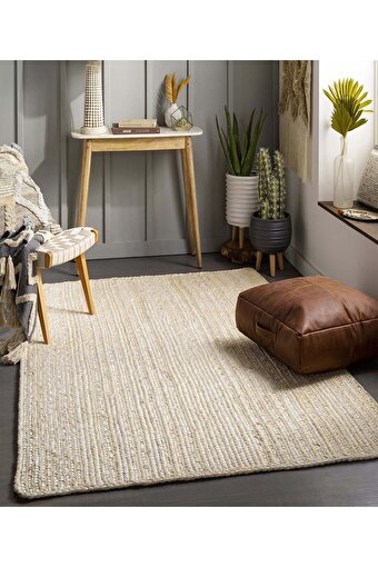 Picture of Koza Carpet Natura Hand Woven Jute Bohemian Style Authentic Living Room Living Room Corridor Bedroom Natural Carpet 00026A 120 x 180