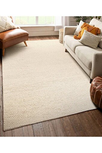 Picture of Koza Carpet Koza Premium Tahar Cream Hand Woven Living Room Hall Bedroom Children's Room Hallway Carpet 99004 160 x 240