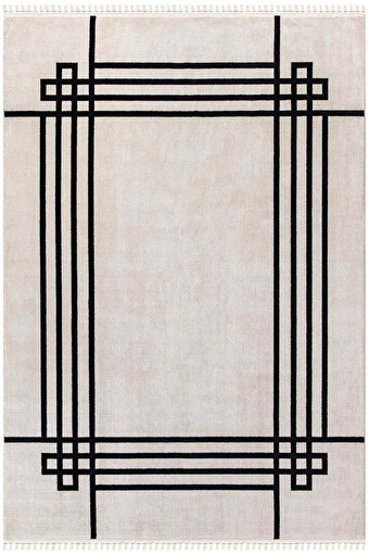 Picture of Koza Carpet Koza Premium Amour Cream Carpet Living Room Bedroom Hallway Machine Carpet 53096 196 x 290