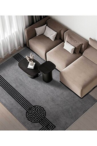 Picture of Koza Carpet Koza Premium Amour Gray Carpet Living Room Sitting Room Bedroom Hallway Machine Carpet 53116 78 x 150
