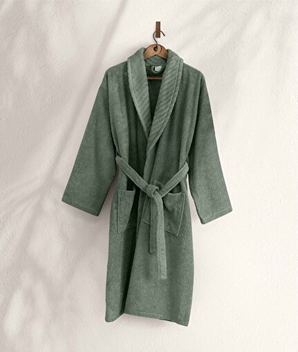 Picture of Koza Home Likya 100% Cotton Single Green Dowry Bathrobe 1040A L-XL