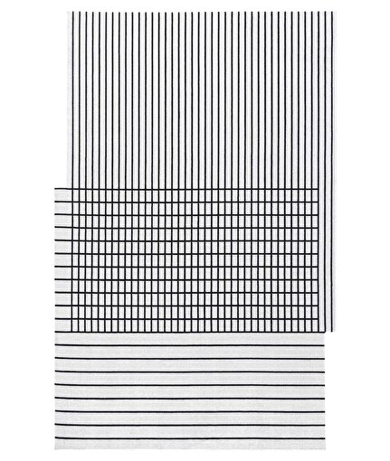 Picture of Koza Carpet Koza Premium Pearl Cream Black Carpet Living Room Bedroom Hallway Machine Made Carpet 51333K 160 x 230
