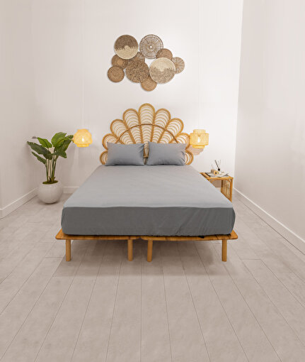 Koza Home Simena Lastikli Çarşaf Seti Pamuk Smoke 9540A 160 x 200. ürün görseli