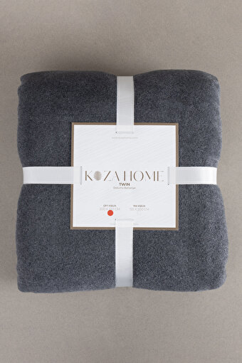 Picture of Koza Home Twin Blanket Soft Cotton Double Blanket Anthracite Cream 200 x 220 5013A Double