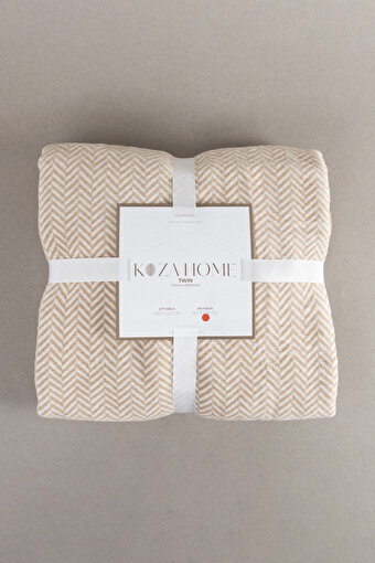 Picture of Koza Home Twin Blanket Soft Cotton Single Blanket Coffee Cream 150 x 200 5016A Single