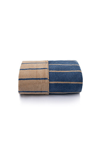 Picture of Koza Home Twin Blanket Soft Cotton Double Blanket Coffee Blue 200 x 220 5029A Double