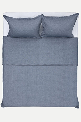 Picture of Koza Home Patara Blue Multi-Purpose 100% Cotton Double Bedspread 240x250 7504A Double