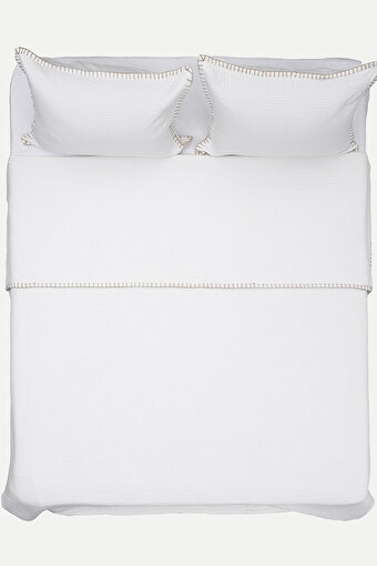 Picture of Koza Home Patara White Multi-Purpose 100% Cotton Double Bedspread 240x250 7505A Double
