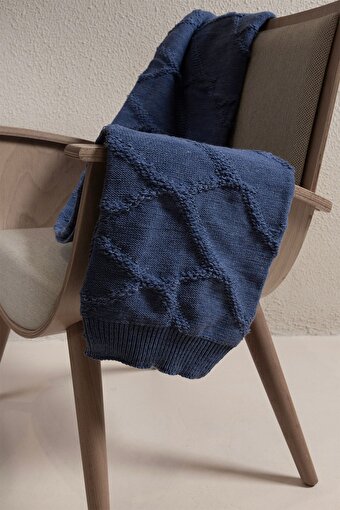 Picture of Koza Home Espuma De Mar Indigo Single Blanket 160x220 37141 Single