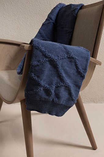 Picture of Koza Home Espuma De Mar Indigo TV Blanket 130x170 37142 130 x 170