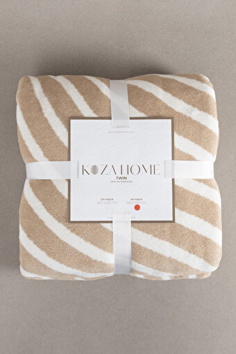 Picture of Koza Home Twin Blanket Soft Cotton Single Blanket Coffee Cream 150 x 200 5032A Single
