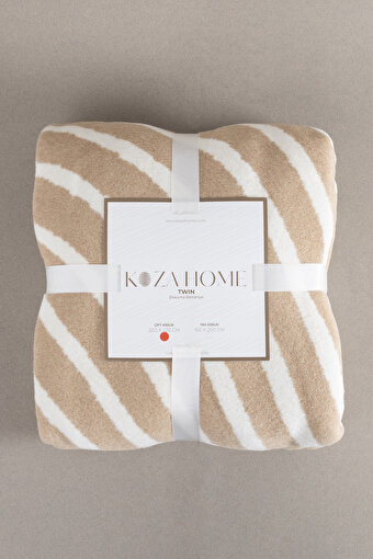 Picture of Koza Home Twin Blanket Soft Cotton Double Blanket Coffee Cream 200 x 220 5036A Double