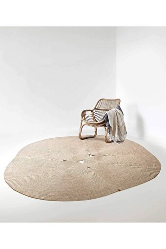 Picture of Koza Carpet Boulder Hand Knitted Ellipse Beige Cotton Washable Carpet Rug Balcony Terrace Living Room Corridor Carpet Wicker Carpet 69594 120 x 180