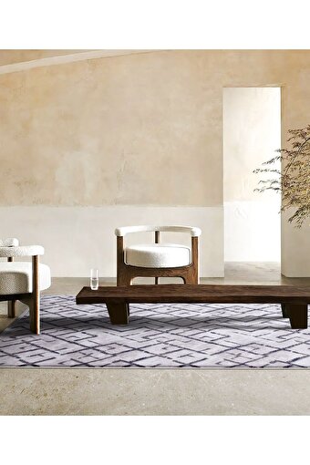 Picture of Koza Halı Maze Link Copper Patterned Plush Carpet 7455 80 x 150