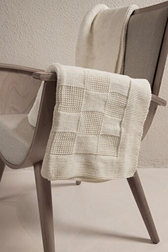 Picture of Koza Home Plaid Cream Single Blanket 160x220 15001 Single
