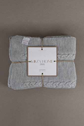 Picture of Koza Home Trenza Gray Tv Blanket 130x170 15032 130 x 170