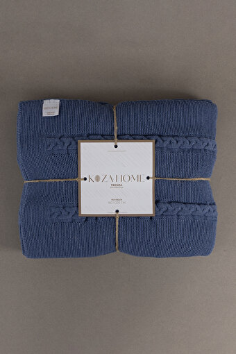 Picture of Koza Home Trenza Indigo Single Blanket 160x220 15041 Single