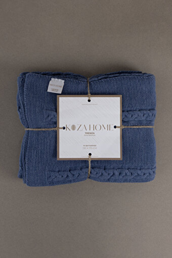 Picture of Koza Home Trenza Indigo TV Blanket 130x170 15042 130 x 170