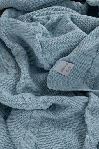 Picture of Koza Home Trenza Blue Tv Blanket 130x170 15047 130 x 170