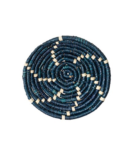 Koza Home Meander Dekoratif Lacivert Desenli Bambu Duvar Tabağı 30cm 8995 30 resmi