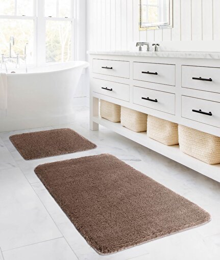 Koza Home Segura Peluş Vizon Kaydırmaz Taban 2'li Banyo Paspası 60 x 100 - 50 x 60 60 x 100. ürün görseli