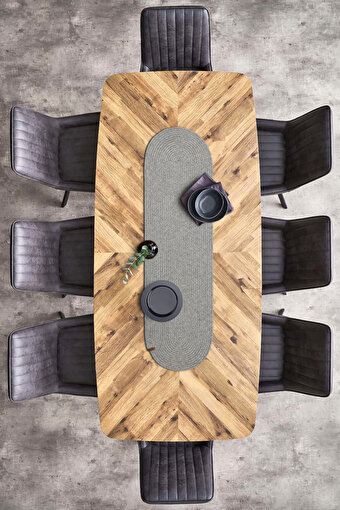 Picture of Koza Home Cesta American Service Handmade Cotton Gray Jute Knitted Decorative Plain Runner 37x136cm 9685 37 x 136