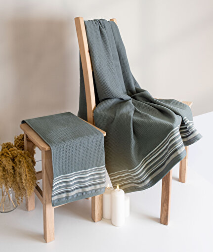 Picture of Koza Home Limira 2-Piece Green Dowry Towel Set 50x90-70x140 2255 50 x 90 - 70 x 140