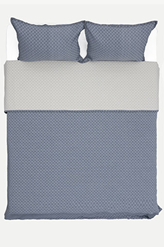 Picture of Koza Home Malea Navy Blue Double Bedspread 230x250 2 Pillow 50x70 5006 230 x 250