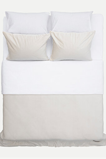 Picture of Koza Home Linda Cream Velvet Double Duvet Cover Set 200x220 4 Pillows 5007 200 x 220