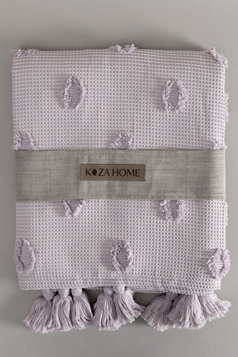 Picture of Koza Home Wanda Lilac Double Edge Tasseled Blanket 220x240 5025 220 x 240