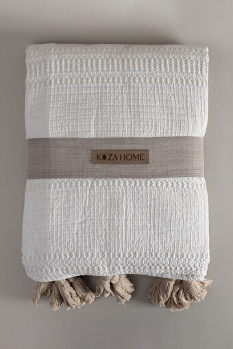 Koza Home Assos Krem Taş Yıkama Çift Kişilik Yatak Örtüsü 230x250 5035 230 x 250. ürün görseli