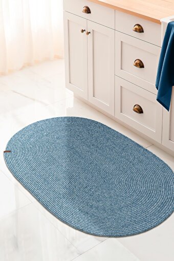 Koza Home Cesta El Yapımı Örgü Turkuaz Kilim 80x120 4005 80 x 120. ürün görseli