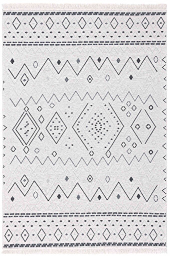 Picture of  Duo Cream Gray Double Sided Washable Woven Rug 24247A 60 x 100