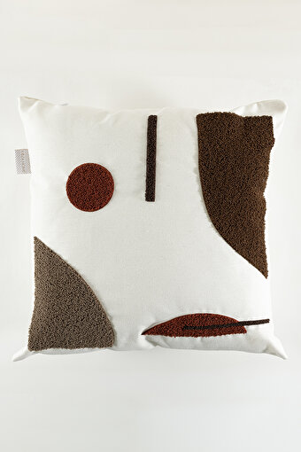 Picture of Koza Home Craft Multi Multicolored Abstract Patterned Beaded Fiber Filled Cushion 43 x 43 35304A 43 x 43