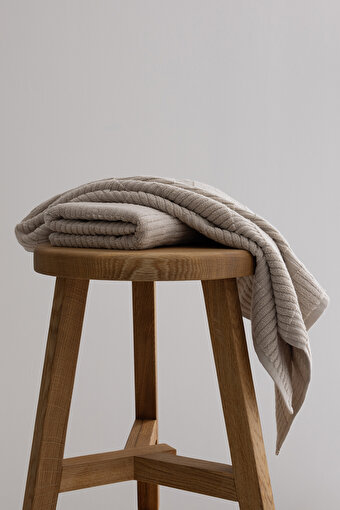 Picture of Koza Home Ivory Beige Bordered Micro Fiber 100% Cotton 2-Piece Bath Towel Set 50 X 90 - 70 X 140 1104A 50 x 90 - 70 x 140