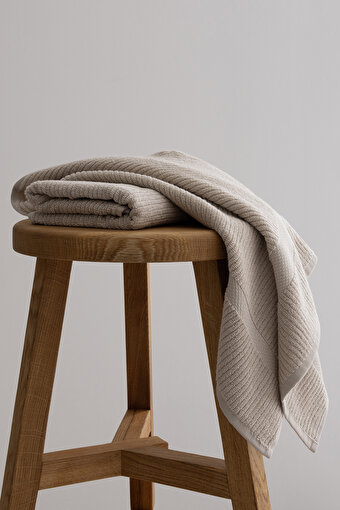 Picture of Koza Home Ivory Beige Corduroy Micro Fiber 100% Cotton 2-Piece Bath Towel Set 50 X 90 - 70 X 140 1128A 50 90 - 70 x 140