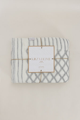 Picture of Koza Home Loop Gray Acrylic TV Blanket 130x170 3731A 130 x 170