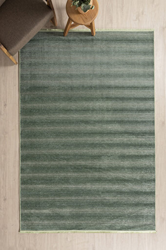 Picture of Koza Halı Stripe Green Rug Non-Slip Base Living Room Living Room Entrance Carpet 33011A 60 x 100