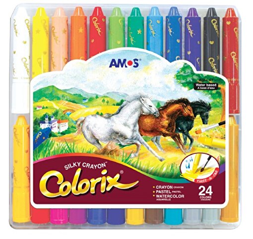 AMOS UCU BIR ARADA BOYA COLORIX 24LU PP KUTU resmi