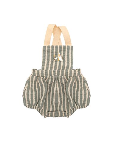 Miela Kids Anne Kaz Nakışlı Müslin Bebek Salopet - Mint 3-6 M resmi
