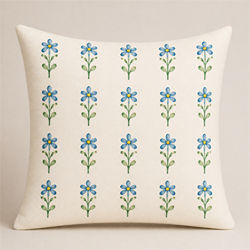 Markaev Cottage Bloom Blue Kırlent Kılıfı. ürün görseli